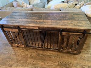 Rough Sawn Brown Maple Barndoor Crate-Castle Crate