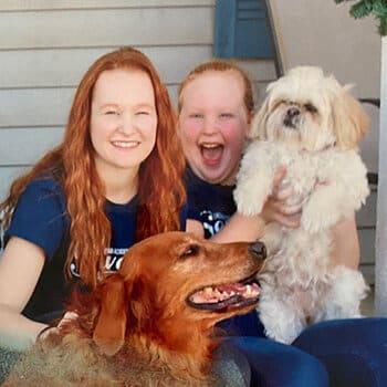 Danielle S. Family-Two Dogs and Two Girls