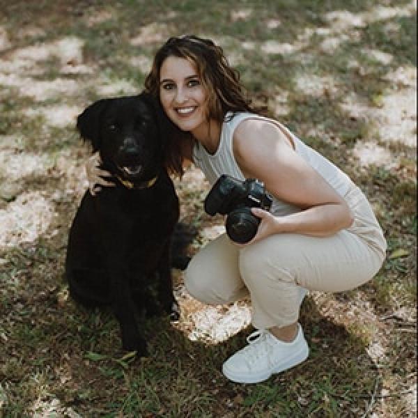 Rachel with dog